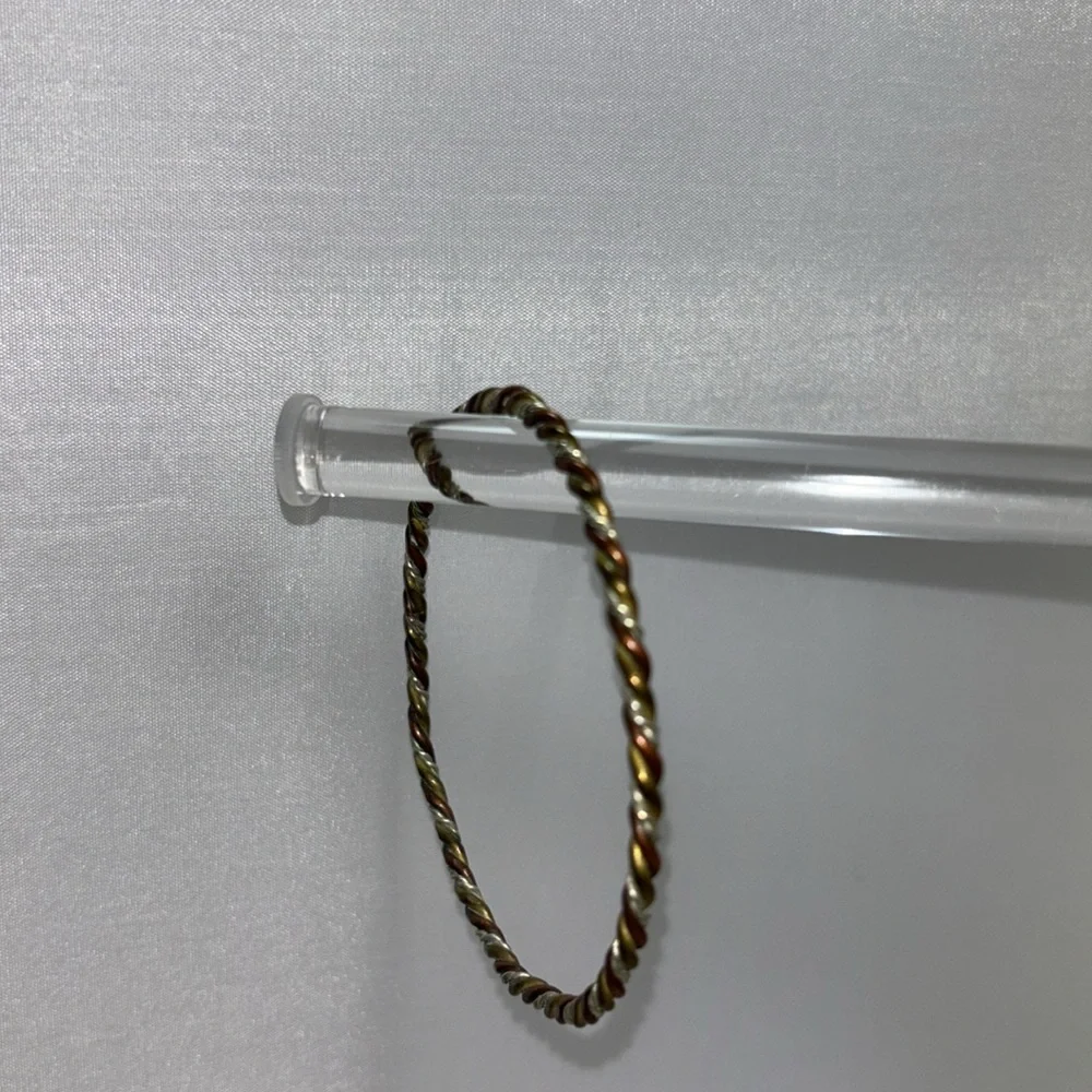 Copper twist bangle bracelet vintage jewelry unisex - Picture 4 of 5